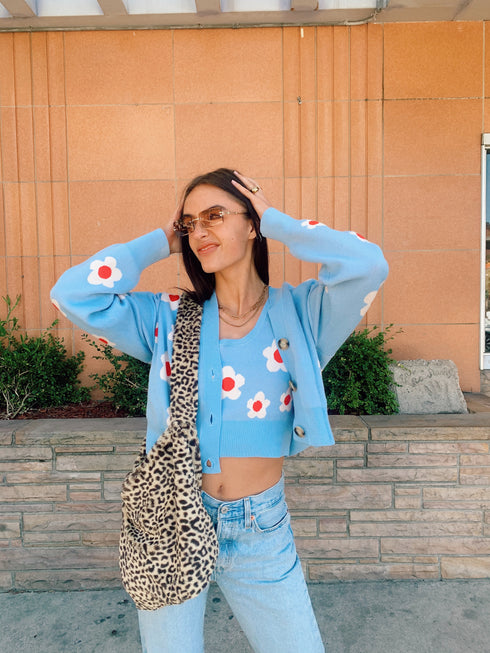 80's Baby Cardi// Blue